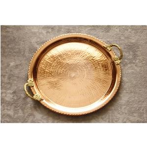 Plateau de service élégant en laiton martelé fait main avec un design gravé complexe pour la maison et la restauration au meilleur prix - Product Image 1