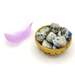 Cristaux de pierres naturelles de jaspe K2 avec des taches d'azurite bleue sculptées Feng Shui pour la guérison Reiki Chakra Energy Polished - Product Image 4