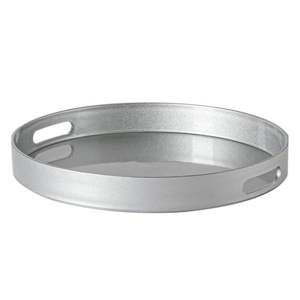 Bandeja de Metal rústico hecha a mano, vajilla de cocina galvanizada de larga duración, bandejas de servicio multiusos de forma ovalada para jardín y hogar - Product Image 2