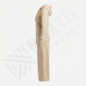 Conjunto Deportivo de Dos Piezas para Mujer, Invierno 2025, Estilo Vintage, Algodón, Pantalones con Capucha, Transpirable, Informal, con Logotipo Personalizado - Product Image 3