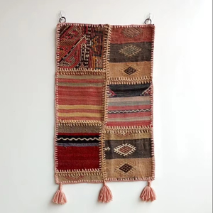 Modern Vintage Hand Woven Fabric <b>Wall</b> <b>Decal</b> Patchwork Design Abstract Geometric Entryway Hallway Wedding Birthday Anniversary - Product Image 1