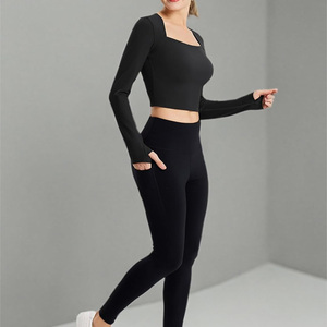 Tops Cortos de Yoga para Mujer, Personalizados, Ligeros, Lavados, de Alta Sujeción, Elásticos en Cuatro Direcciones, Transpirables, Ropa Deportiva, para Entrenamiento de Verano, OEM - Product Image 4