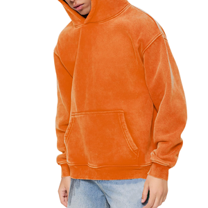 Vente en gros de sweat à capuche pour homme avec épaules tombantes capuche spacieuse poche avant kangourou look propre prêt pour la salle de sport, le café ou la rue - Product Image 4