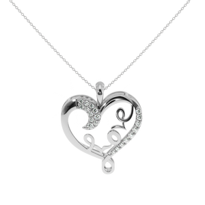 Colgante de Corazón Abierto AJRETAIL - Diamante Natural de 0.07 Quilates, Color EF, Claridad VS - Product Image 3