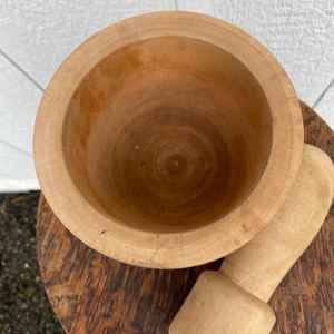 Mortier et pilon en bois de haute qualité ustensiles de cuisine épices mortier et pilon pour forme ronde et produit chaud - Product Image 3