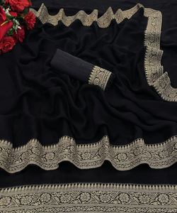 Atuendo étnico versátil para cada ocasión Sari moderno de bajo precio al mejor precio al por mayor: lujo asequible para la moda consciente - Product Image 6