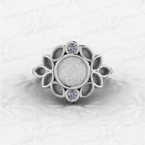 Sólido 925 plata esterlina 8mm redondo y Micro Marquise CZ semi montaje en blanco bisel Base anillo ajuste para Resina Ashe recuerdo joyería - Product Image 4