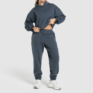 Diseño OEM al por mayor 100% algodón polar mujer oversize Jersey largo chándal logotipo personalizado Casual patrón sólido temporada Invierno - Product Image 6