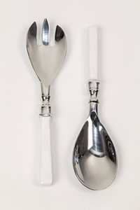 Serveur de salade d'argenterie en acier inoxydable de haute qualité avec poignées en résine colorée pour les événements à usage domestique utilisés en Inde - Product Image 6