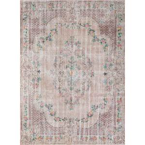 Tapis en laine noué à la main vintage grande surface Pae-2089, motif floral rouge-orange, pour salon, couloir, chambre d'adolescent, rectangulaire - Product Image 1