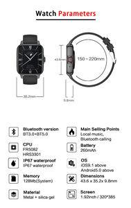 Beimai OEM montre intelligente écran HD pour Bluetooth appel musique sport santé résistant à l'eau montre d'arrêt IOS charge sans fil - Product Image 2