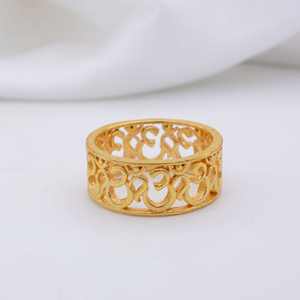 Moda 2024 gran oferta creativas alianzas de boda de latón chapado en oro anillos lisos para Mujeres Hombres joyería al por mayor - Product Image 2