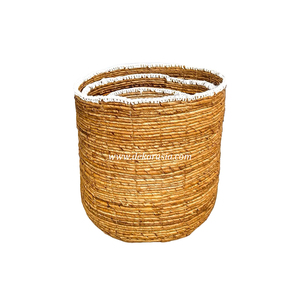 Dekor Asia Set 3 Multifunction Natural Woven <b>Rope</b> <b>Storage</b> <b>Baskets</b> Colorful Banana Sustainable Household Home Decor Organization - Product Image 1