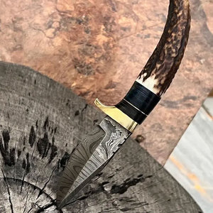 Cuchillo de caza reutilizable ligero hecho a medida a la venta, cuchillos de acero de desolladores Damasco de Color sólido a bajo precio - Product Image 6