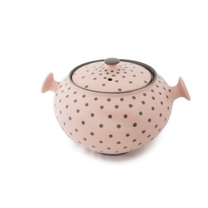 Plat de casserole direct d'usine, poterie de casserole en céramique faite à la main, gros points roses et gris, plat de service de casserole chauffe-plats - Product Image 5