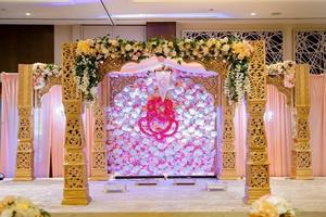 Designer Golden Delizio Wedding Mandap <b>UK</b> Super Quality Hand Carved Fiber Pillar Shaadi Decoration Exporters Wholesale Canada - Product Image 3