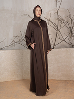 Abaya de luxe légère brodée à manches longues – Fabricant OEM/ODM – Personnalisation sur mesure – Designer – Islamique – Printemps/Automne/Été/Hiver