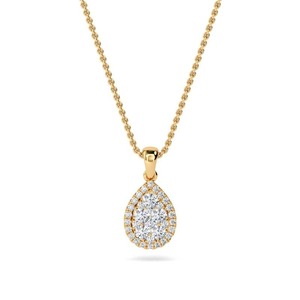 Colgante de Diamantes en Forma de Pera con Corte Redondo Premium, 0.50 Ct, Diamante Cultivado en Laboratorio F-G en Platino, para Bodas, Compromisos y Fiestas - Product Image 2
