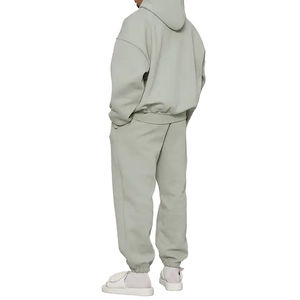 Sweatsuit unisexe poids lourd personnalisé brodé surdimensionné vente en gros polyester coton grande taille hommes vêtements d'hiver - Product Image 2