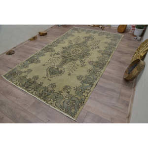 Classique Vert Vintage Turc Tapis 5.4 X 9.2ft Grande Surface Laine Patchwork Rectangle Motif Abstrait pour Couloir Chambre Tapis Latex - Product Image 3