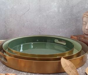 Plato y bandeja redondos de esmalte sólido recién llegados, último diseño, impresión personalizada, logotipo, regalo promocional de aluminio - Product Image 5