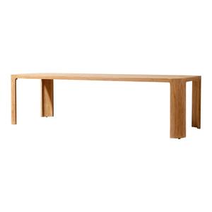 Table rectangulaire d'extérieur en teck massif de qualité A, résistante aux intempéries, table à manger en bois massif minimaliste pour projet hôtelier haut de gamme - Product Image 1