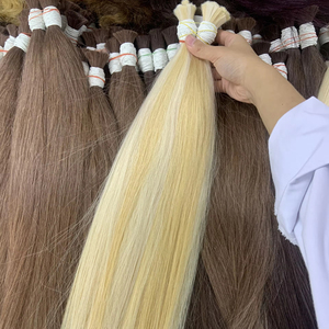 Prix de gros 28 pouces Double noyer 100g extensions de cheveux en vrac cheveux humains forts et soyeux dans des couleurs sombres - Product Image 1