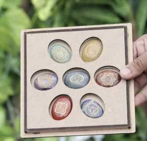 ชุดเครื่องขัดเงาจักระเรกิ7ชิ้นกล่องไม้จักระ - Product Image 3