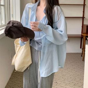 Trendy Chic Elegant White Lightweight Sun Protection Blouse Designer <strong>Women's</strong> <strong>Overshirt</strong>/Thin Cover-Up Top for Spring 2025 - Product Image 6