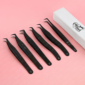 Extension de cils russes en vrac 45 pince à cils coudée à 90 degrés pince à épiler méga Volume pince à épiler en acier inoxydable coupe de précision - Product Image 6
