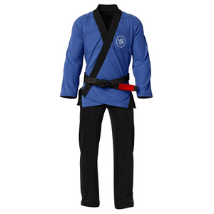 Kimono de Jiu-Jitsu Bleu Furtif et Noir - Uniforme de Compétition Hybride Premium pour des Performances et une Durabilité Optimales - Product Image 1