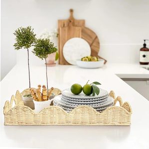 Bandejas decorativas navideñas de caña de Venta caliente para fiestas navideñas Bandejas de ratán más vendidas para regalos Bandejas de ratán Premium - Product Image 6