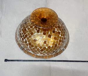 ชุดแจกันและชามแก้วโมเสคสีทองทันสมัย TCE - Product Image 3