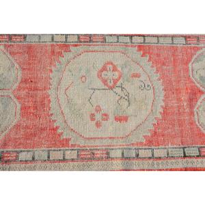 Petit tapis turc 2,9x5,1 pieds, tapis persan en laine rouge vintage - Product Image 5