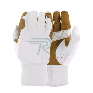 Guantes de Bateo de Béisbol Razorts International, de Cuero Blanco y Marrón, Equipo de Entrenamiento para Adultos, Duraderos y Transpirables - Product Image 1
