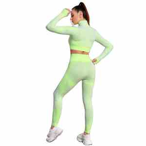 Vente en gros Tenue de yoga sans coutures pour femmes avec soutien-gorge et legging d'entraînement respirant et confortable Vêtements de sport de haute qualité - Product Image 2