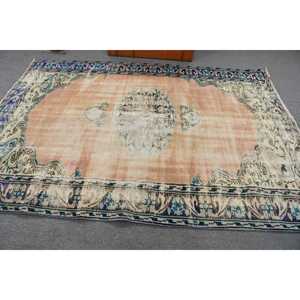 Alfombra de 6.2x8.5 pies, Alfombra Turca Vintage Grande, Alfombra de Lana Azul - Product Image 2