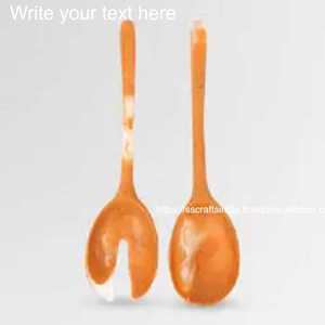 Utensilios decorativos de resina para ensalada, tenedor y cuchara hechos a mano, para el hogar juego de cocina, comedor, vajilla para servir o uso de regalo - Product Image 2