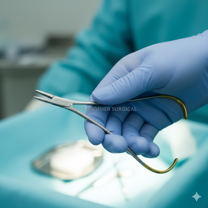 ที่จับเข็มคาสโตรเวียโจแบบพรีเมียม พร้อมด้ามจับสีทอง ปากเข็ม TC สำหรับการผ่าตัดขนาดเล็กที่มีความแม่นยำ ใช้สำหรับการผ่าตัดทางทันตกรรมและดวงตา - Product Image 4