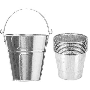 Cubo de Metal con Acabado de Espejo de Acero, Diseño Multiusos Duradero para Jardinería, Interior y Exterior, Capacidad para 8 Litros, para Guardar Hielo - Product Image 4