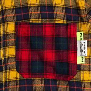Chemise décontractée à carreaux pour homme en flanelle 100 % coton avec motif patchwork - Product Image 3
