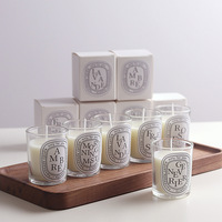 Bougies parfumées de luxe en verre de marque tendance, en cire de soja, pour la décoration intérieure, idéales pour Thanksgiving, le Nouvel An et autres occasions.