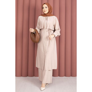 Conjunto de Dos Piezas en Crepé Beige Aller con Pantalones, Talla XS, para Primavera/Verano, MOQ 2 Piezas - Product Image 4