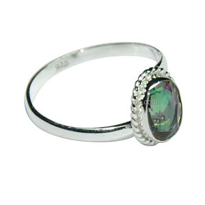 Mystic Gemstone 925 Sterling Fashion Jewelry Anillos Diseños Anillos de piedras preciosas Fabricación de joyería al por mayor POR CASA DE PLATA - Product Image 1