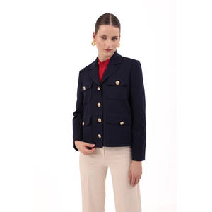Veste courte en tricot bleu marine pour l'automne - Product Image 4