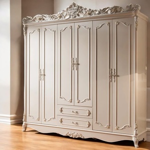 Armario de dormitorio moderno de madera de caoba de lujo con tallas artesanales elegantes Amplio almacenamiento para uso doméstico y hotelero - Product Image 1