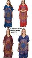 Magnifique Robe Kaftan Bohème en Rayonne à Imprimé Numérique, Style Vintage Estival, Broderie de Dentelle, Ourlet Évasé Décontracté et Moderne