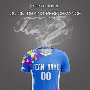 เสื้อฟุตบอลชายเสื้อฟุตบอลผ้าโพลีเอสเตอร์100% ชุดออกแบบได้ตามที่ต้องการแห้งเร็วทุกฤดูกาล - Product Image 4