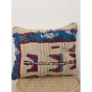 Funda de Almohada Marroquí Hecha a Mano, Funda de Cojín Tradicional Bereber, Cojín Decorativo Boho para Sofá, Almohada Decorativa de Algodón para el Hogar - Product Image 1