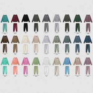 Conjunto de chándal holgado de algodón 100% de alta calidad personalizado al por mayor, conjunto de sudaderas con capucha y pantalones de chándal con hombros caídos - Product Image 4